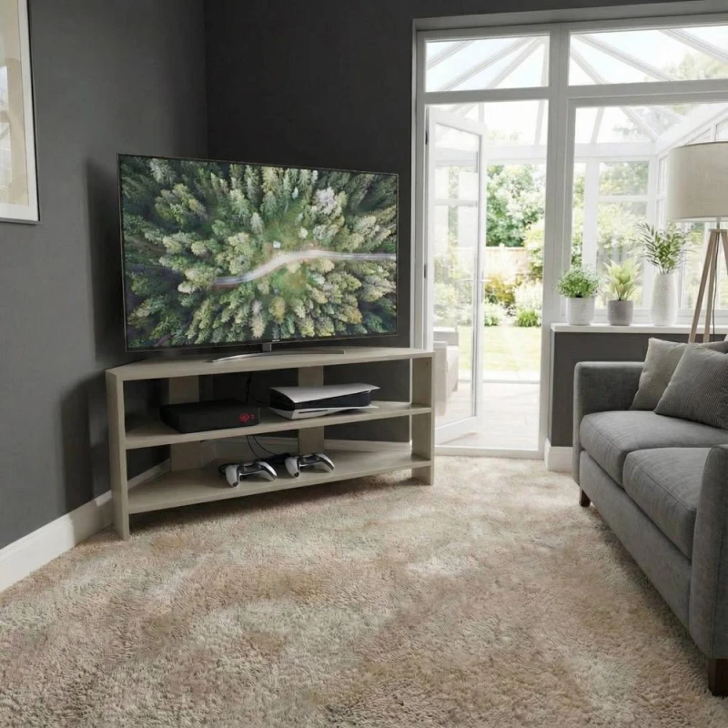 Image of FWStyle Promo Green Corner TV Unit (H) 45 (W) 110 (D) 36cm Green Unisex