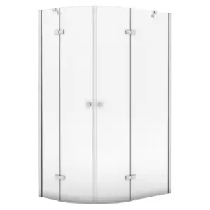 Image of Aqualux Frameless 8 Offset Quadrant Shower Enclosure (Double Door) (1200X800X2000mm) - Clear Glass