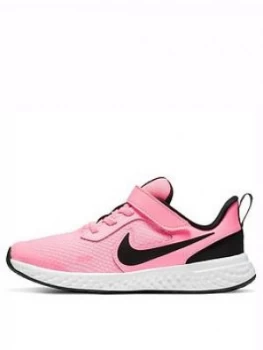Image of Nike Childrens Revolution 5 Trainer - Pink/White, Black/White, Size 12