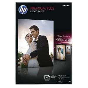 Image of HP Premium Plus Glossy Photo Paper 25 sht10 x 15 cm
