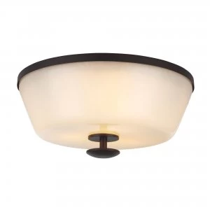 Image of 3 Light Flush Mount Ceiling Light Bronze, E27
