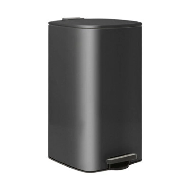 Image of Harbour Housewares Square Stainless Steel Kitchen Pedal Bin - 30L - Black