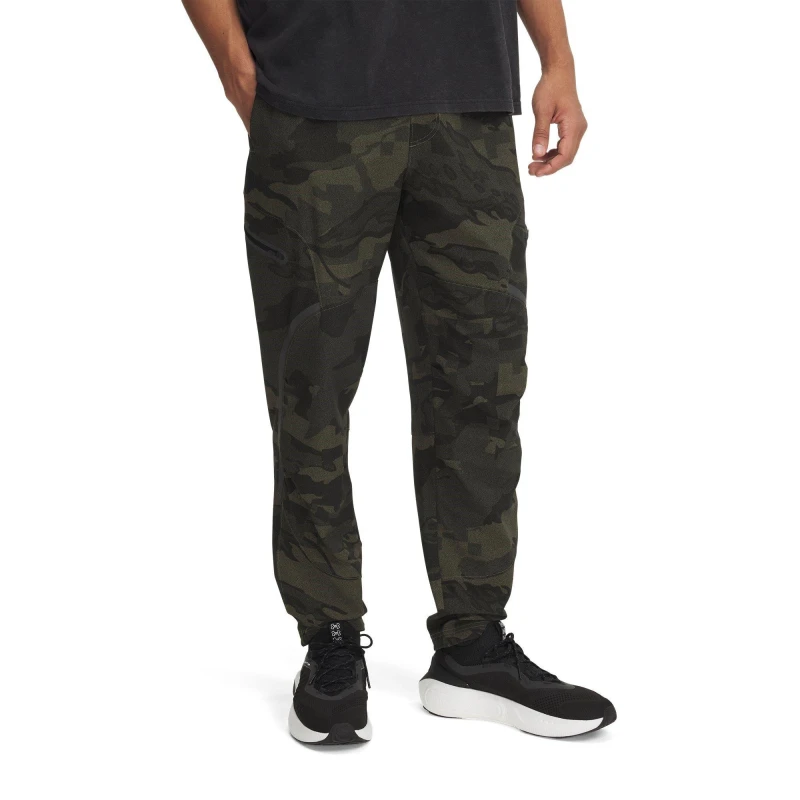 Image of Under Armour Mens Unstop Cargo Closed Hem Woven Joggers Green male S