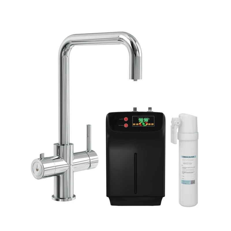 Image of Balterley 3 in 1 Instant Hot Water Kitchen Sink Tap Tank and Filter Chrome Silver unisex