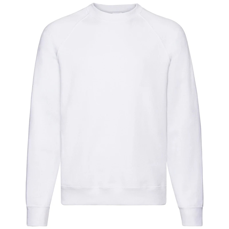 Image of Fruit Of The Loom Fruit of the Loom Men Classic 80 20 Raglan Sweatshirt in White Size: Small White S Male 5063470708697