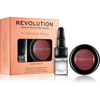 Image of Makeup Revolution Flawless Foils Metallic Eyeshadow with Eyeshadow Base Shade Rose Gold 2g + 2ml