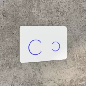 Image of White Glass Dual Sensor Flush Plate with Wall Hung Toilet Frame