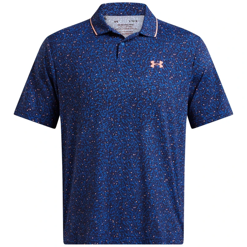 Image of Under Armour Mens Iso Chill Short-Sleeve Performance Polo Shirt Short Sleeve Performance Polos S Blue 36112619350