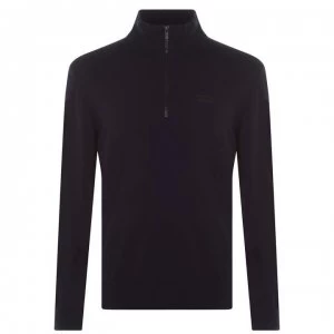 Image of Hugo Boss San Giuseppe Quarter Zip Knitted Jumper Navy Size L Men