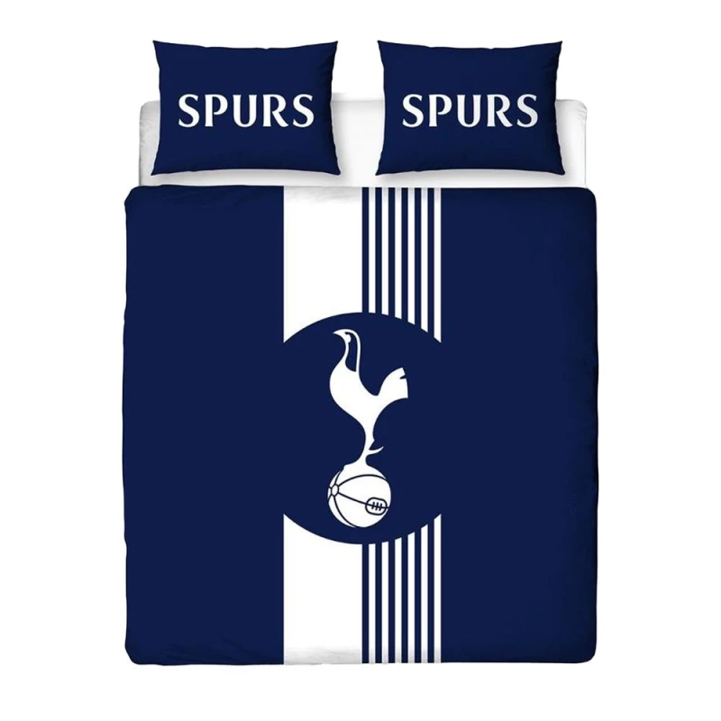 Image of Tottenham Hotspur FC Line Duvet Cover Set in Blue Size: Double Blue Unisex Double