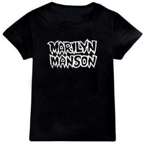 Image of Marilyn Manson - Classic Logo Kids 5 - 6 Years T-Shirt - Black