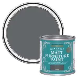 Image of Rust-Oleum Graphite Matt Furniture Paint, 125Ml