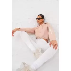 Image of I Saw It First Stone Recycled Lilylane London Cropped Hoodie - Brown