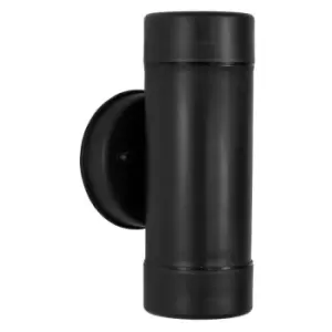 Image of Clarita 2 Light Outdoor Up Down Wall Lamp Black abs Glass LED GU10 2x7W IP44 - Merano