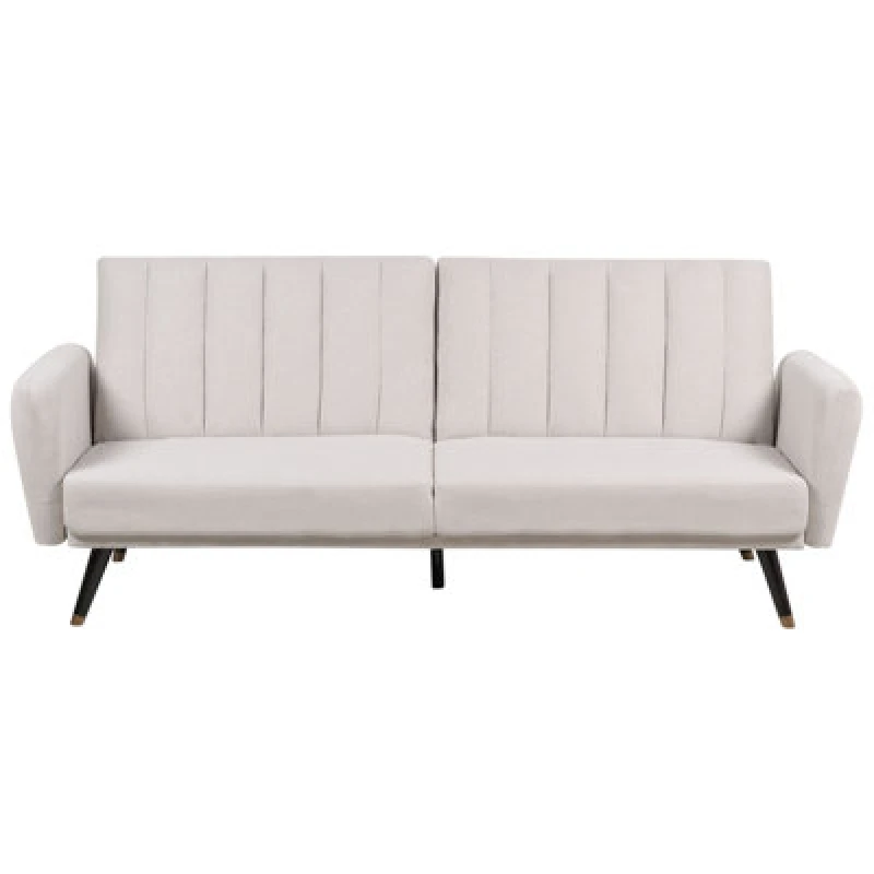 Image of Beliani Sofa Bed 3 Seater Vimmerby Fabric Beige