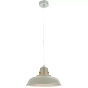 Image of Endon Directory Lighting - Endon Henley - 1 Light Ceiling Pendant Gloss Taupe & Satin Nickel Plate, E27