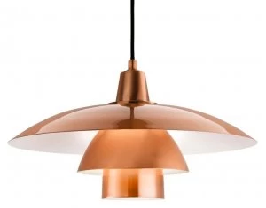 Image of 1 Light Dome Ceiling Pendant Brushed Copper, E27