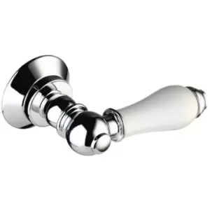 Image of White & Chrome Traditional Cistern Lever - W-CL3-C-WHT - Chrome - Bristan