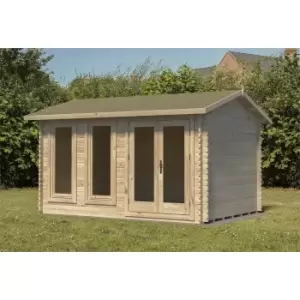Image of Chiltern 4.0m x 3.0m Log Cabin Single Glazed 24kg Felt, No Underlay