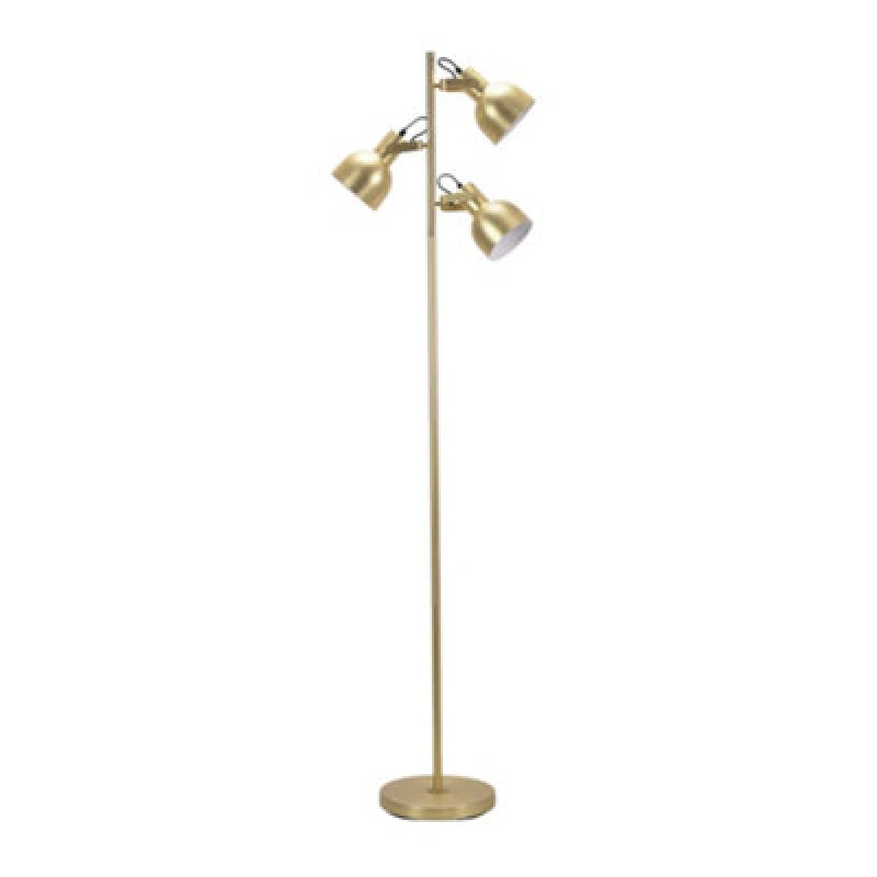 Image of ValueLights Albie 3 Way Adjustable Directional Floor Lamp Gold