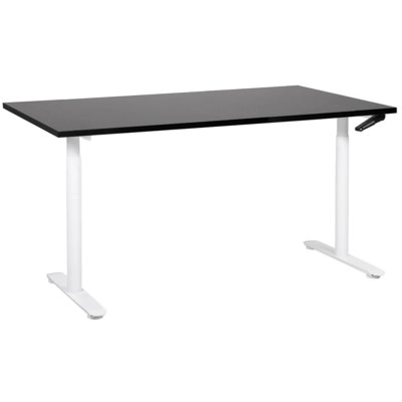 Image of Beliani Manual Adjustable Standing Desk Destinas Black/ White 160 Cm 72 Cm