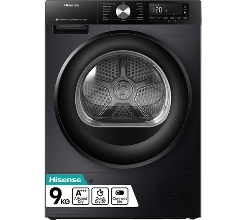 Image of HISENSE DH3S902BB3 9KG Heat Pump Tumble Dryer