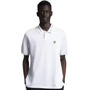 Image of Lyle & Scott Mens Branded Ringer Short Sleeve Polo Shirt L - Chest 40-42' (101-106cm)