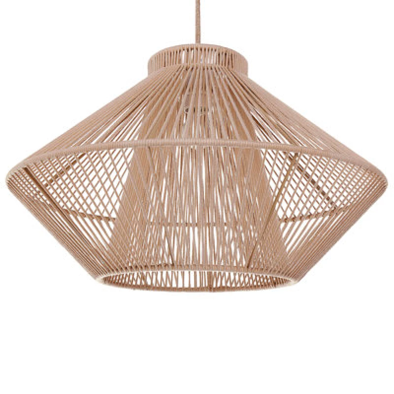 Image of Beliani Pendant Lamp Palmetto Cotton Beige