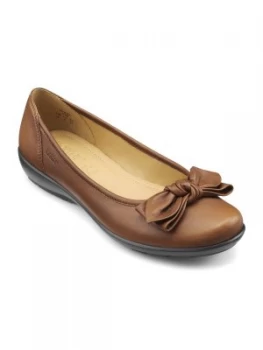 Image of Hotter Jewel Bow Front Ballerina Shoes Brown