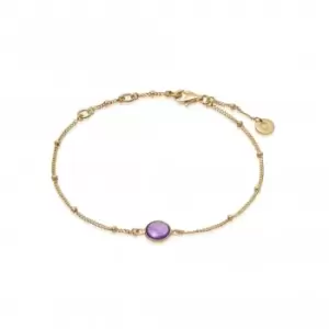 Image of Amethyst Healing Stone Bobble 18ct Gold Plate Bracelet HBR1002_GP