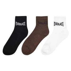Image of Everlast Quarter Sock 3 Pack Mens - Blk/Gry/Whi