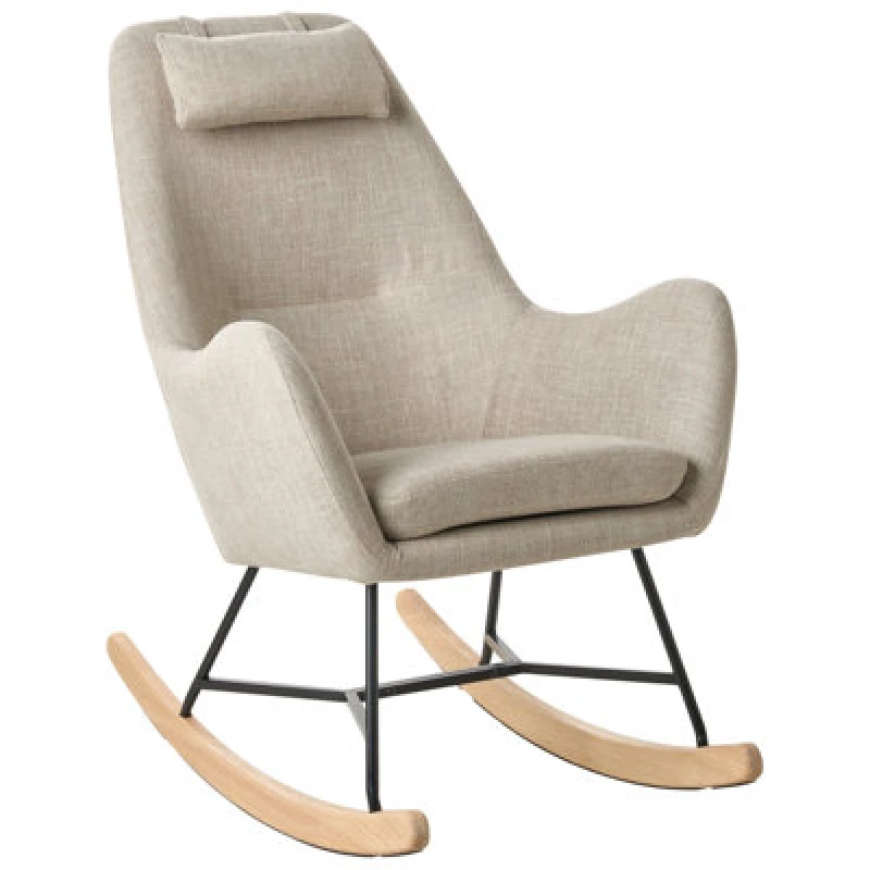 Image of Beliani Rocking Chair Arrie Fabric Light Beige