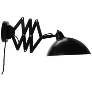 Image of Dyberg Larsen Futura Dome Wall Lamp Black, White With Folding Arm