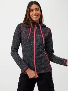 Image of Trespass Odelia Full Zip Fleece Hoodie - Black/Pink