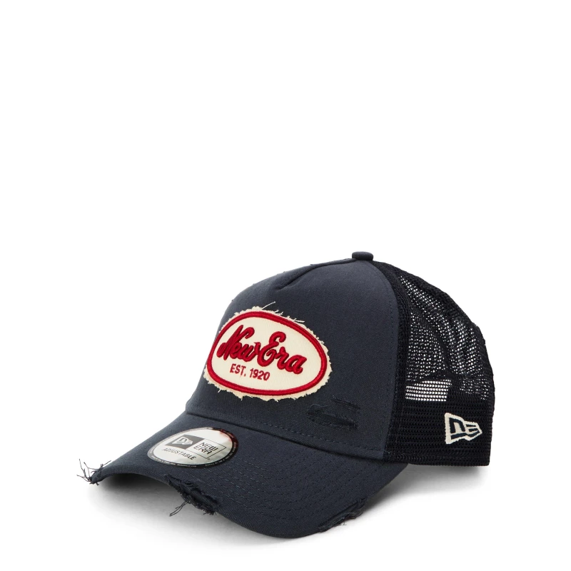 Image of New-Era OVAL CANVAS DISTRESS TRUCKER NEW ERA womens Cap in Marine