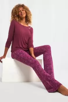 Image of Paisley Print Yoga Flared Trousers