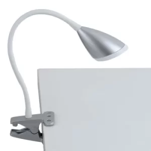 Image of HEGEL Clamp Reading Table Lamp Silver 260lm 4000K 9.5x33cm