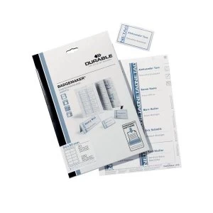 Image of Durable Combi Clip Name Badges Assorted Colours Pack of with 20 Badges with 3 Insert Sheets