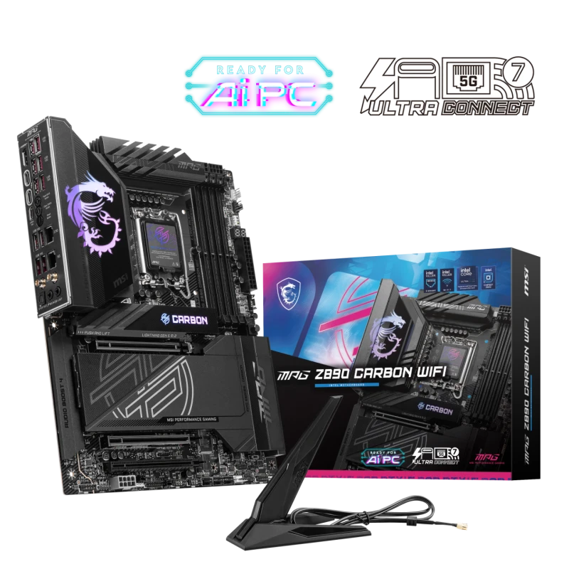 Image of MSI MPG Z890 CARBON WIFI Intel DDR5 PCIE 5.0 LGA 1851 ATX Motherboard