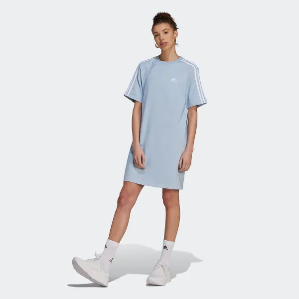 Image of Essentials 3-Stripes Oversized T-Shirt Dress in Cotton