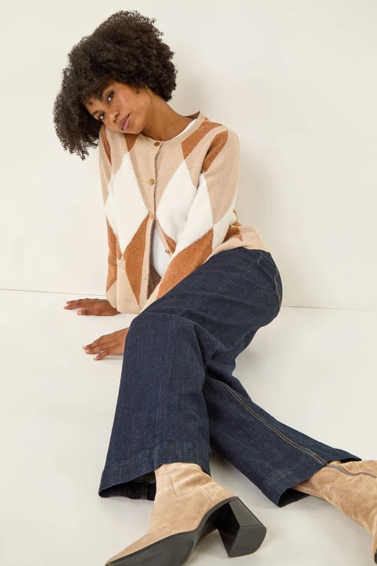 Image of Roman Cotton Blend Wide Leg Stretch Jeans Indigo