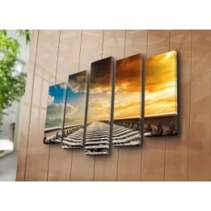 Image of 5PAT-9 Multicolor Decorative Canvas Painting (5 Pieces)