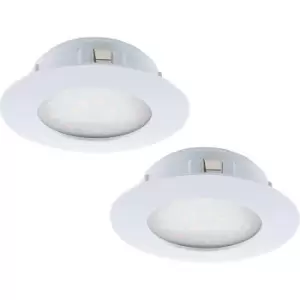 Image of 2 PACK Wall / Ceiling Flush Downlight White Plastic 12W LED 102mm Round