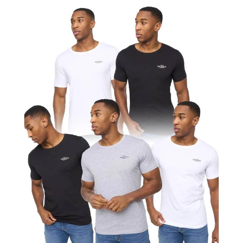 Image of Crosshatch 5 Pack of Basic Standard T-Shirts Multi Colour male S
