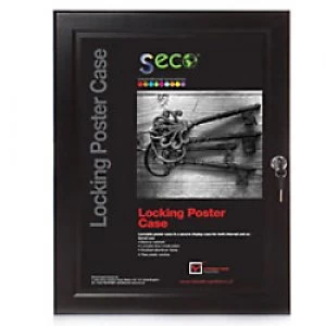 Image of Stewart Superior Wall Mountable Lockable Poster Case 68 x 93cm Black