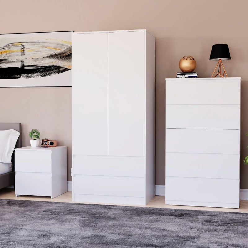 Image of Lassic Vida Designs 3 Piece Denver Bedroom Set 3 White unisex One Size