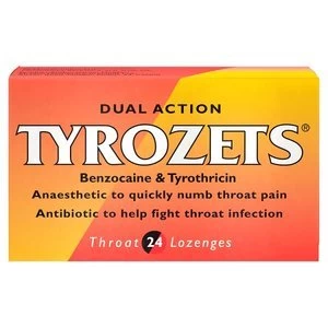 Image of Tyrozets Dual Action Throat Lozenges 24s