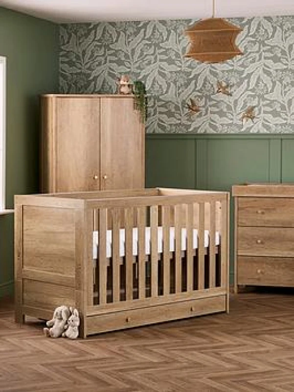 Image of Obaby Nika 3 Piece Room Set & Under Drawer - Oak, Brown 21OB1008D3UD