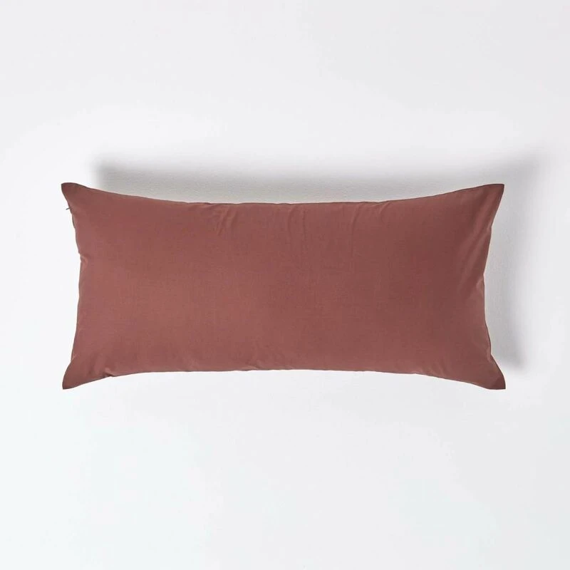 Image of Homescapes Continental Egyptian Cotton Pillowcase 200 TC, 40 x 80cm Chocolate