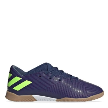 Image of adidas Messi 19.3 Junior Indoor Football Trainers - Indigo/Green